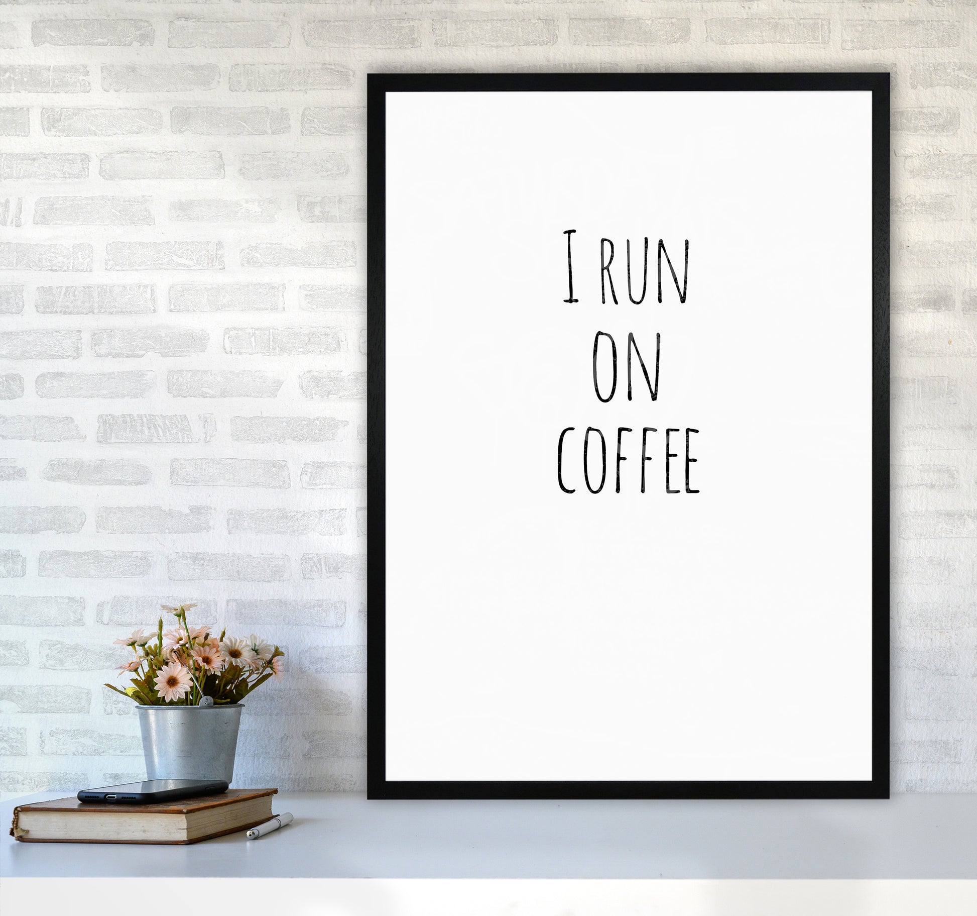 Coffee Quote Art Print by Proper Job Studio A1 White Frame