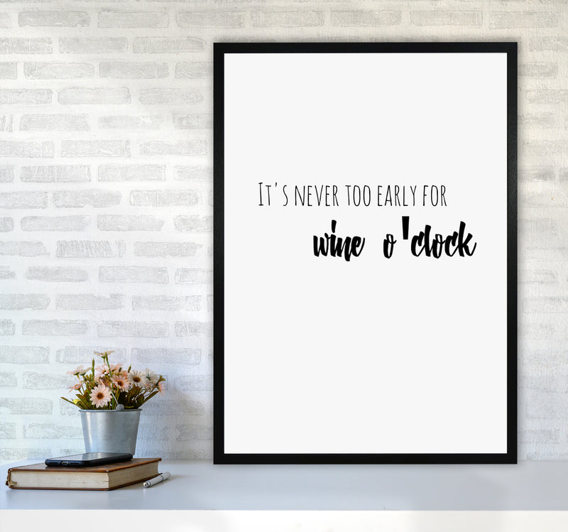 Wine o'clock Quote Art Print by Proper Job Studio A1 White Frame