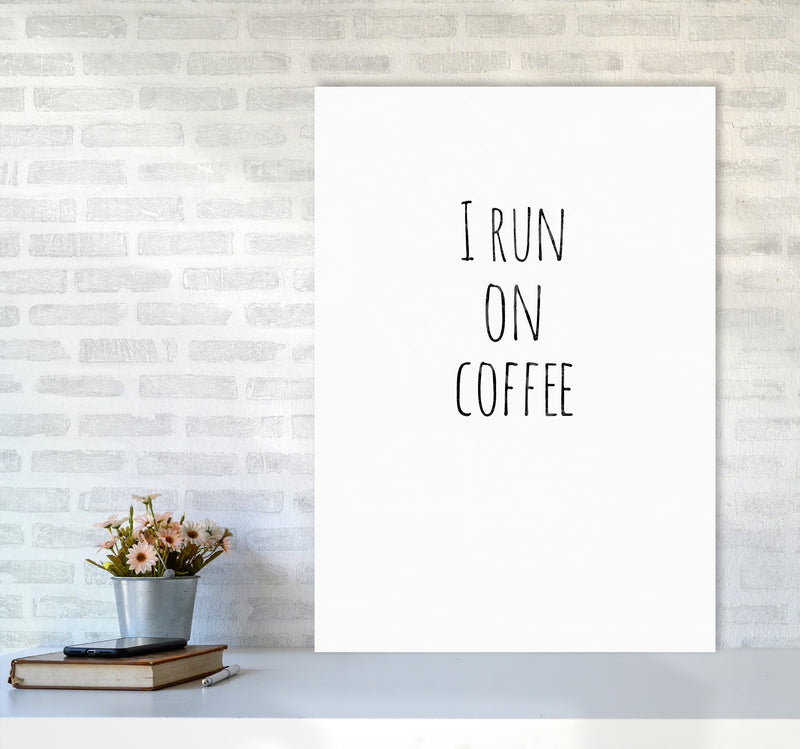 Coffee Quote Art Print by Proper Job Studio A1 Black Frame