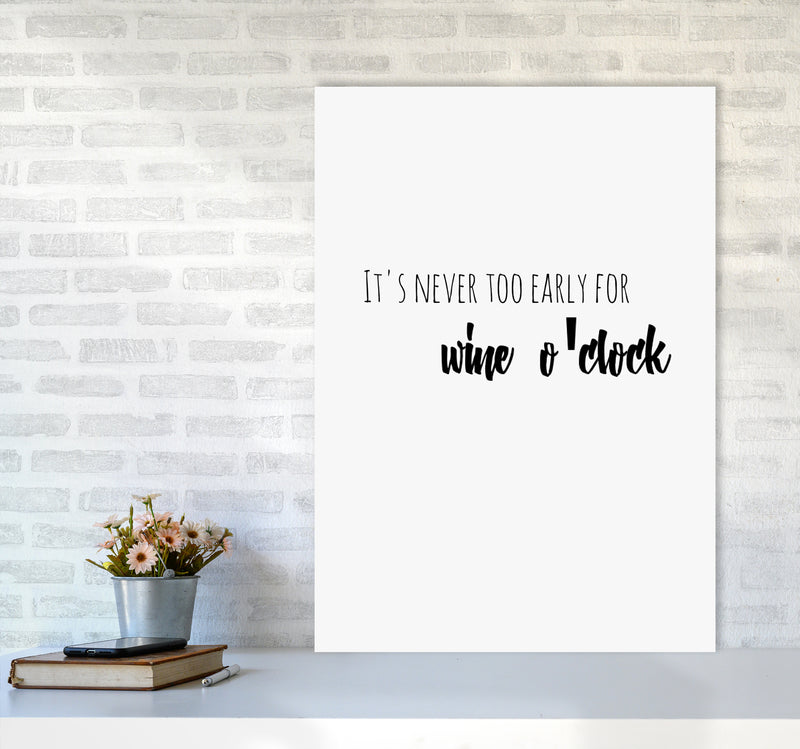 Wine o'clock Quote Art Print by Proper Job Studio A1 Black Frame