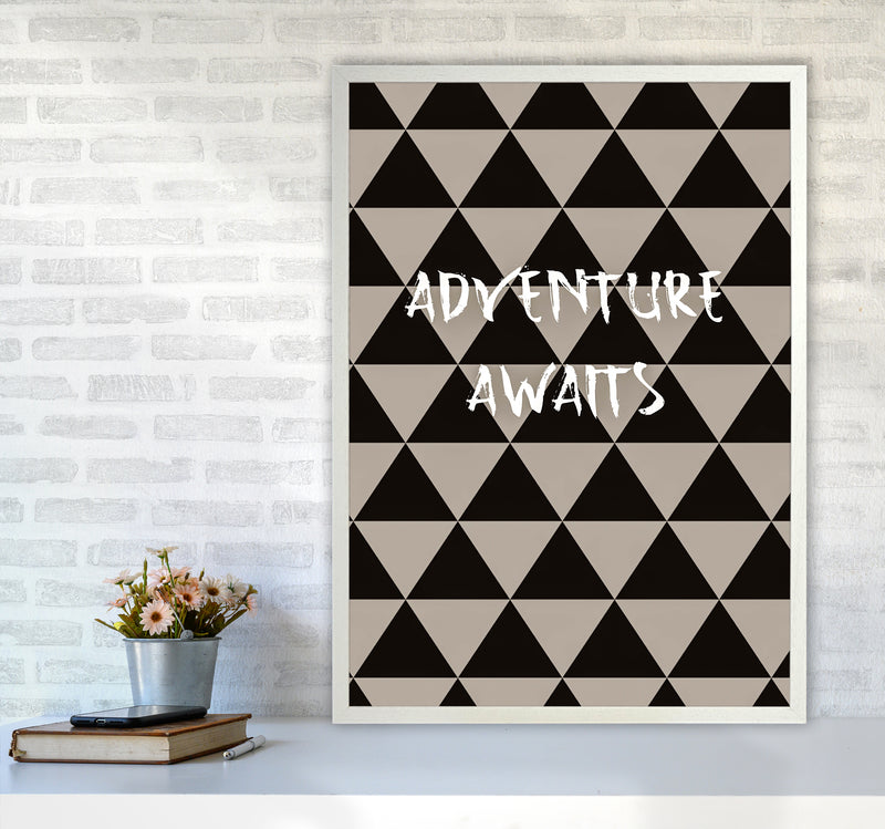 Adventure Quote Art Print by Proper Job Studio A1 Oak Frame
