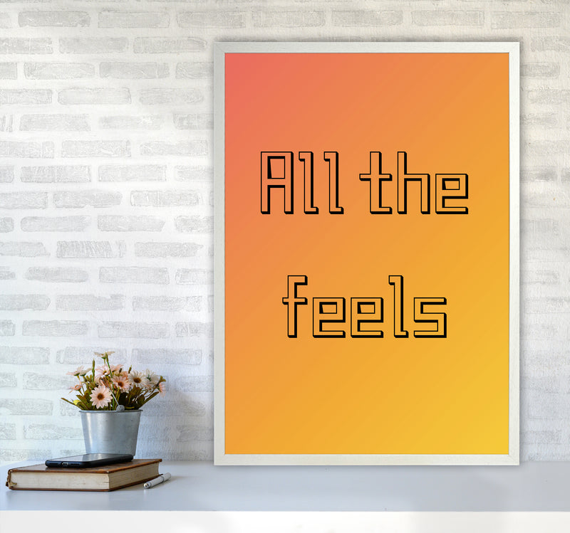 All the feels Quote Art Print by Proper Job Studio A1 Oak Frame