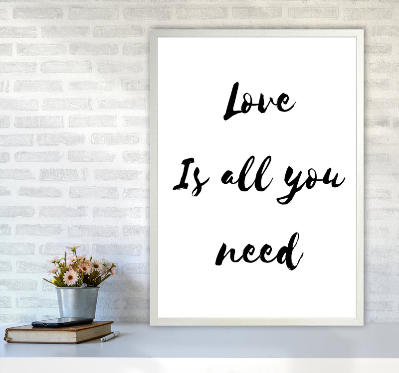 Love is all you need Quote Art Print by Proper Job Studio A1 Oak Frame