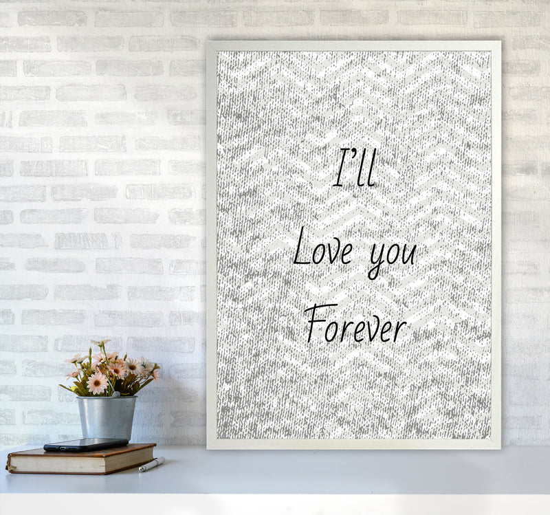 Love forever Quote Art Print by Proper Job Studio A1 Oak Frame