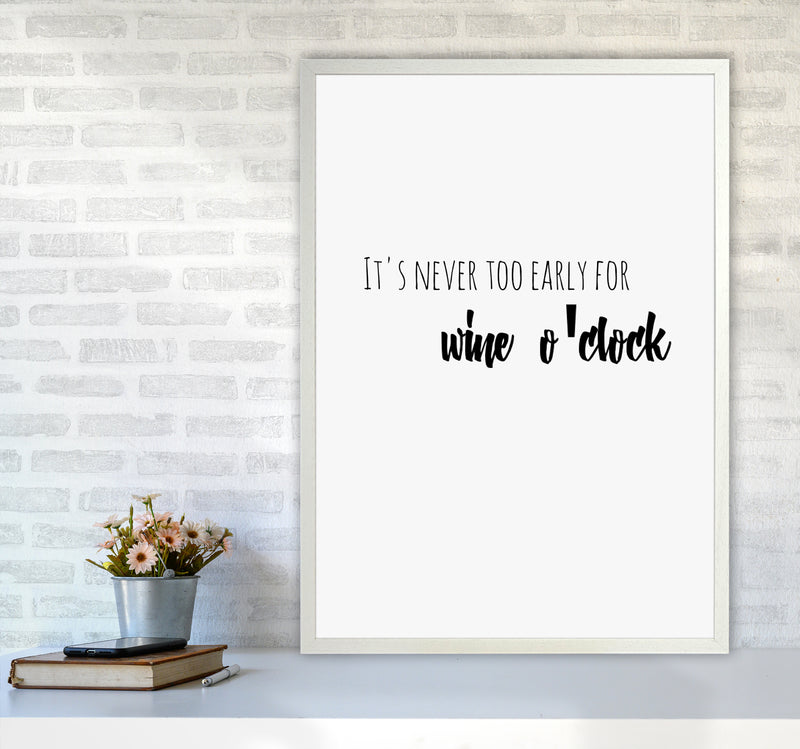 Wine o'clock Quote Art Print by Proper Job Studio A1 Oak Frame