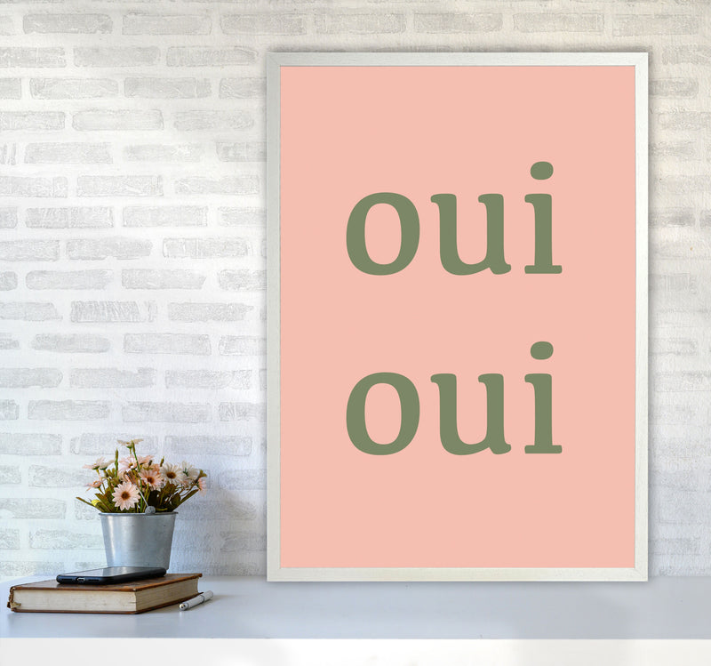 OUI OUI Art Print by Proper Job Studio A1 Oak Frame