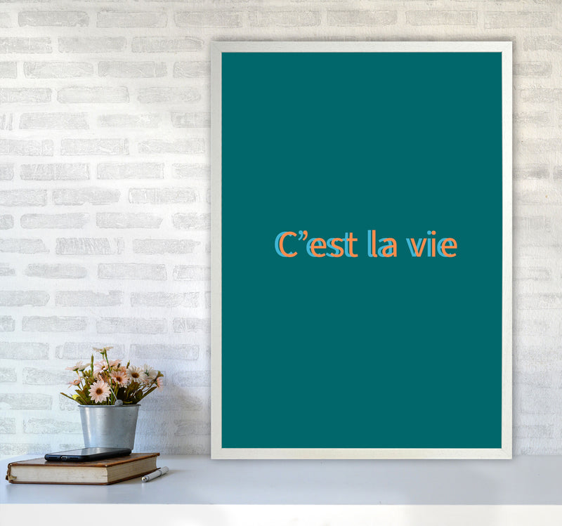 Cest la vie Art Print by Proper Job Studio A1 Oak Frame