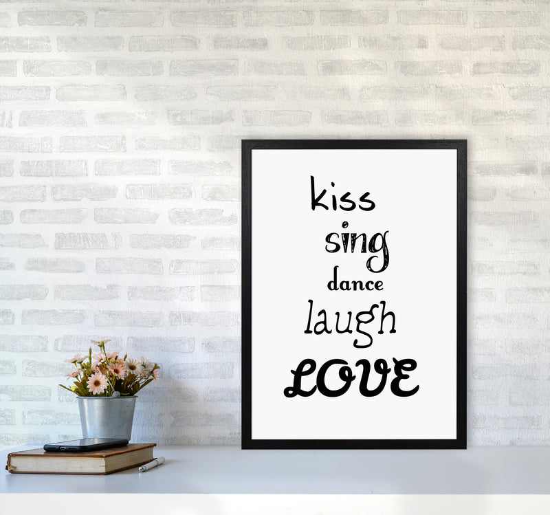 Kiss Quote Art Print by Proper Job Studio A2 White Frame