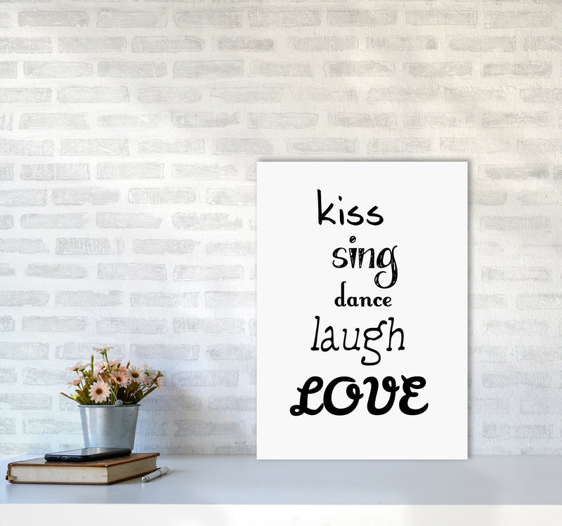 Kiss Quote Art Print by Proper Job Studio A2 Black Frame
