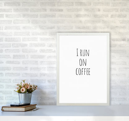 Coffee Quote Art Print by Proper Job Studio A2 Oak Frame