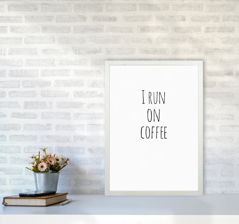 Coffee Quote Art Print by Proper Job Studio A2 Oak Frame