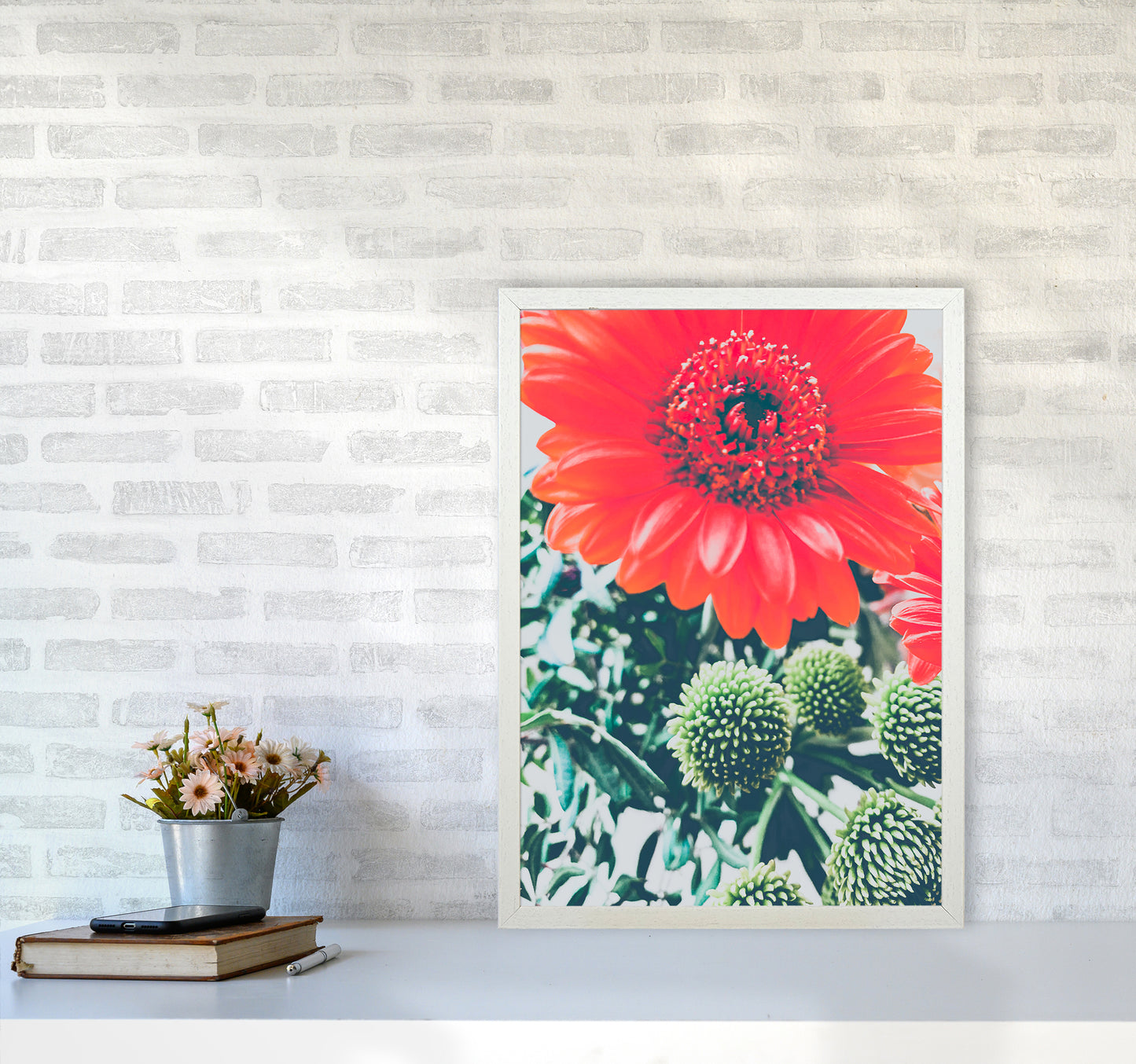 Gerbera Photography Art Print by Proper Job Studio A2 Oak Frame