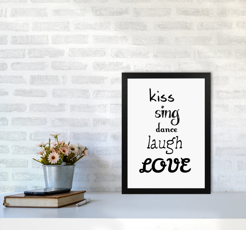 Kiss Quote Art Print by Proper Job Studio A3 White Frame