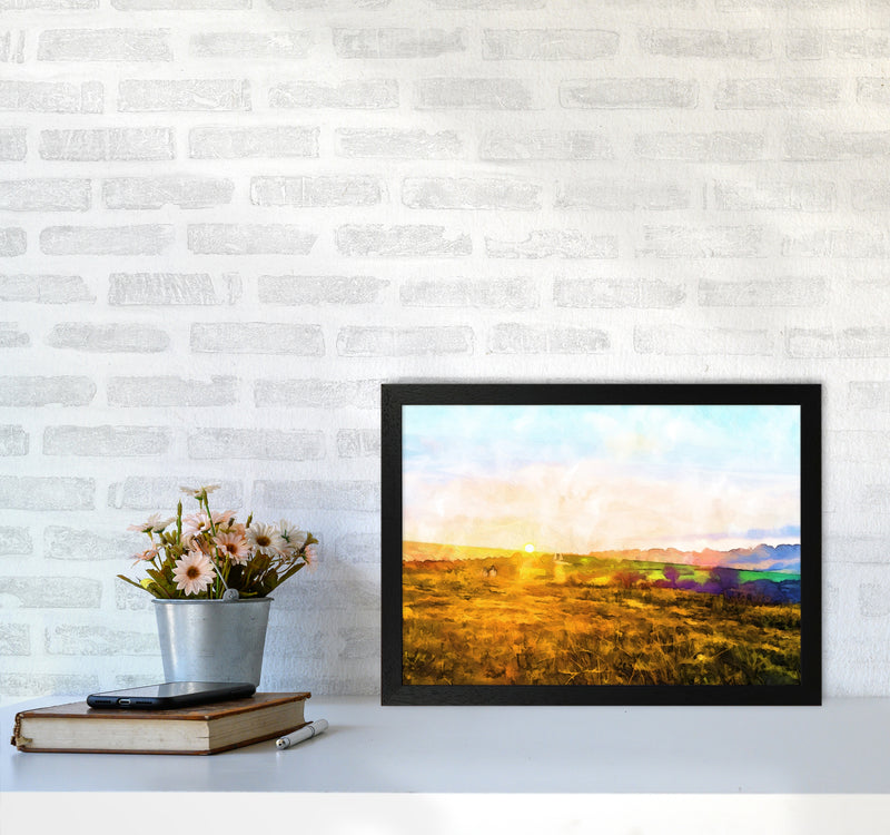 Dartmoor Sunset Art Print by Proper Job Studio A3 White Frame
