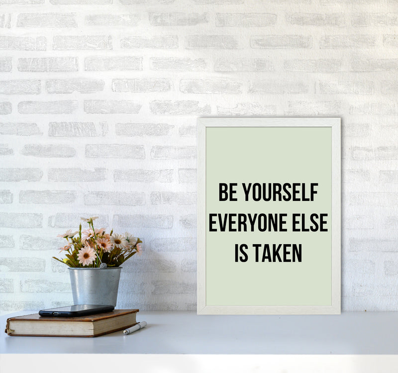 Be yourself Quote Art Print by Proper Job Studio A3 Oak Frame