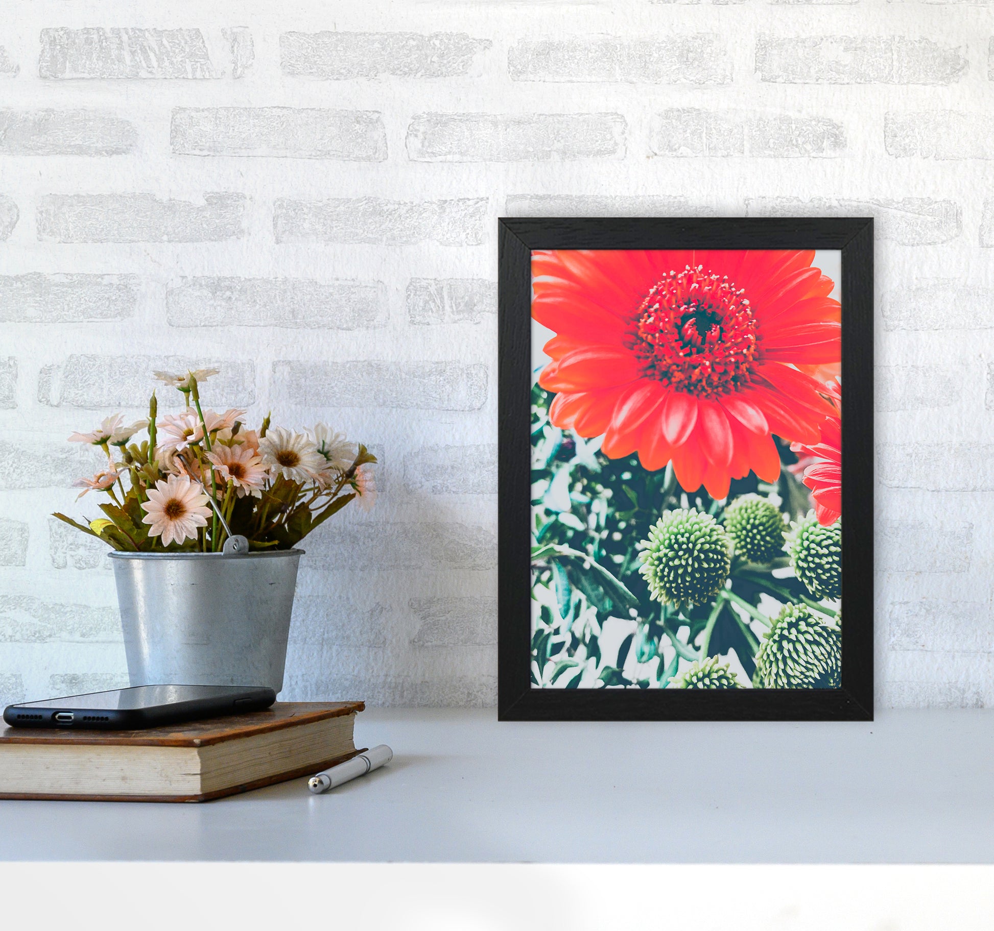 Gerbera Photography Art Print by Proper Job Studio A4 White Frame