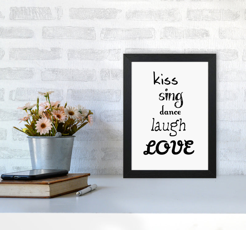 Kiss Quote Art Print by Proper Job Studio A4 White Frame
