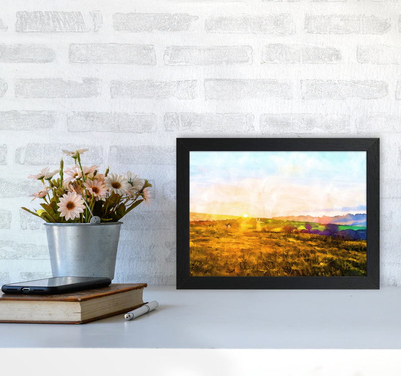 Dartmoor Sunset Art Print by Proper Job Studio A4 White Frame