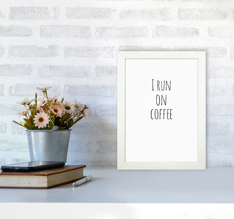 Coffee Quote Art Print by Proper Job Studio A4 Oak Frame