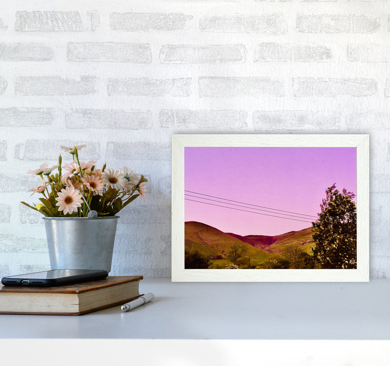Sunset over Snowdonia Art Print by Proper Job Studio A4 Oak Frame