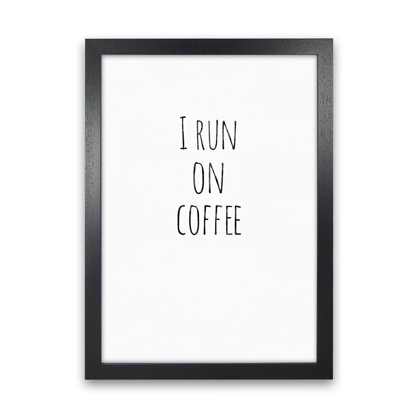 Coffee Quote Art Print by Proper Job Studio Black Grain