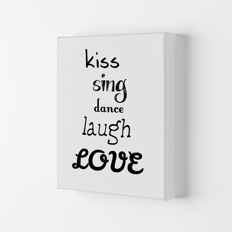 Kiss Quote Art Print by Proper Job Studio Canvas