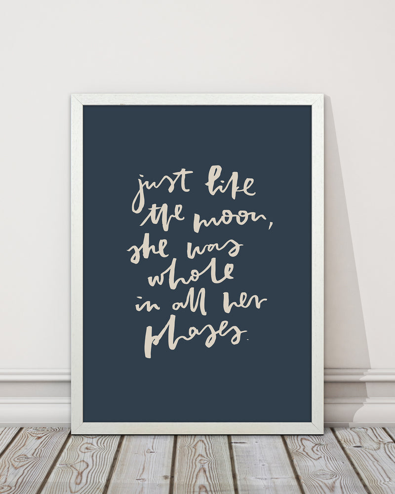 just like the moon lettering navy 07