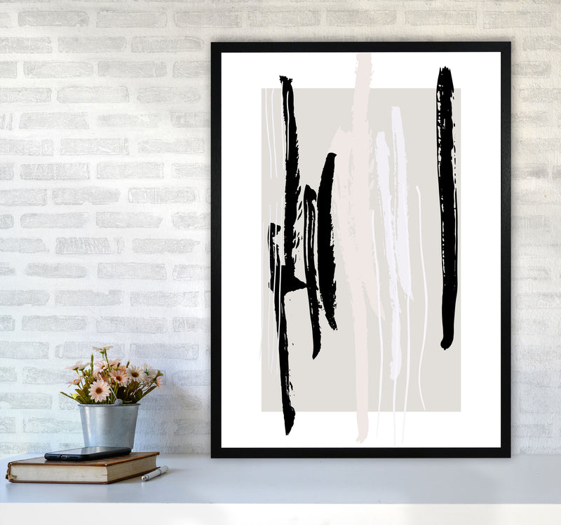 Abstracts Pennellate Linee Grey White Black3 By Planeta444 A1 White Frame