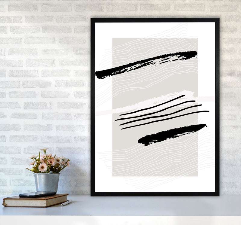 Abstracts Pennellate Linee Grey White Black2 By Planeta444 A1 White Frame