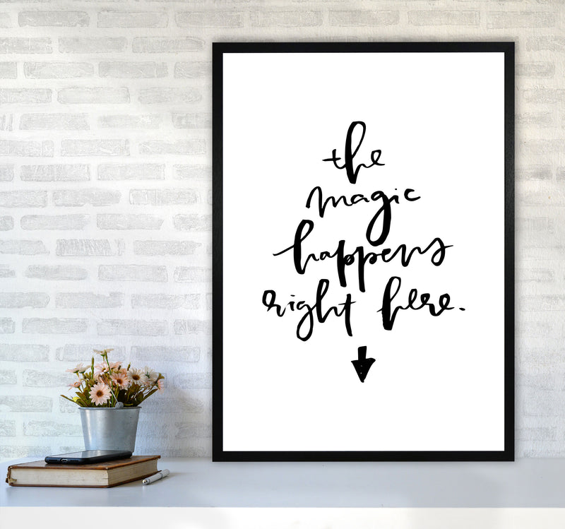 The Magic Happens Right Here By Planeta444 A1 White Frame