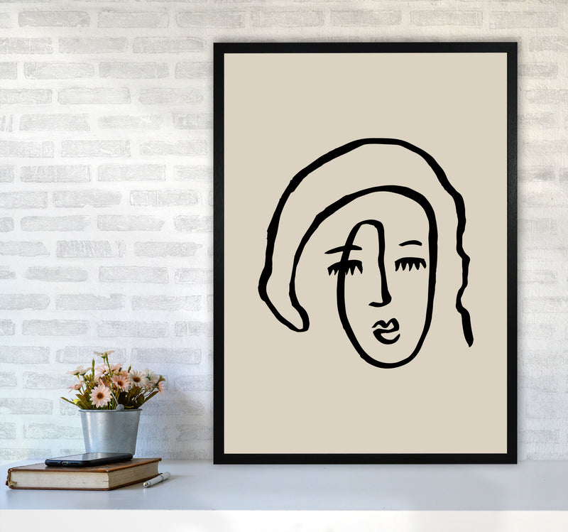 Line Face Girl By Planeta444 A1 White Frame