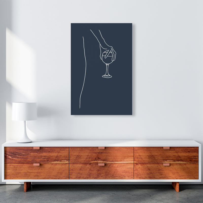Hand Holding Wine Glass Navy Kitchen Art Print By Planeta444 A1 Canvas