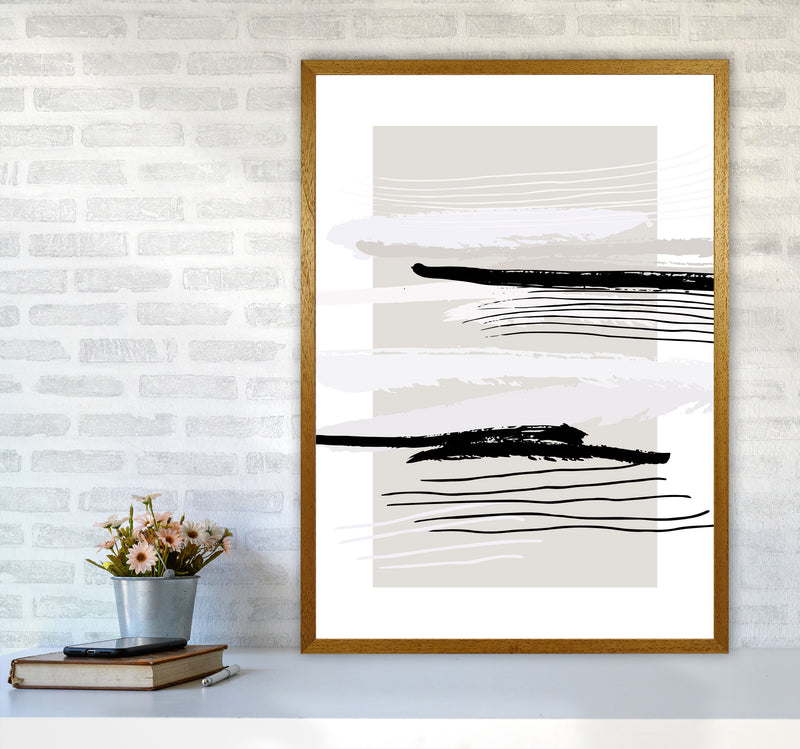 Abstracts Pennellate Linee Grey White Black By Planeta444 A1 Print Only