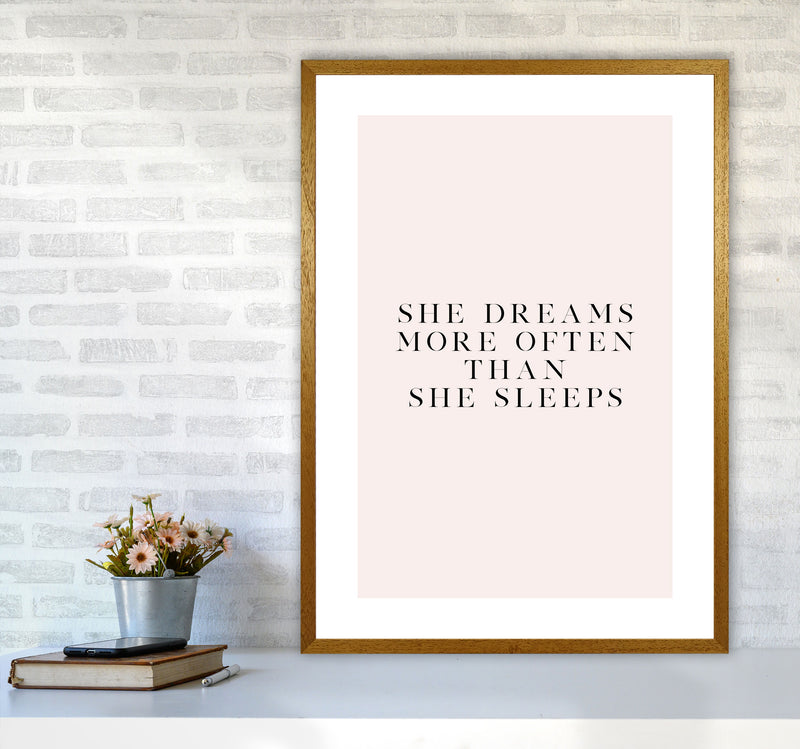 She Dreams More Often Than She Sleeps Blush Type By Planeta444 A1 Print Only
