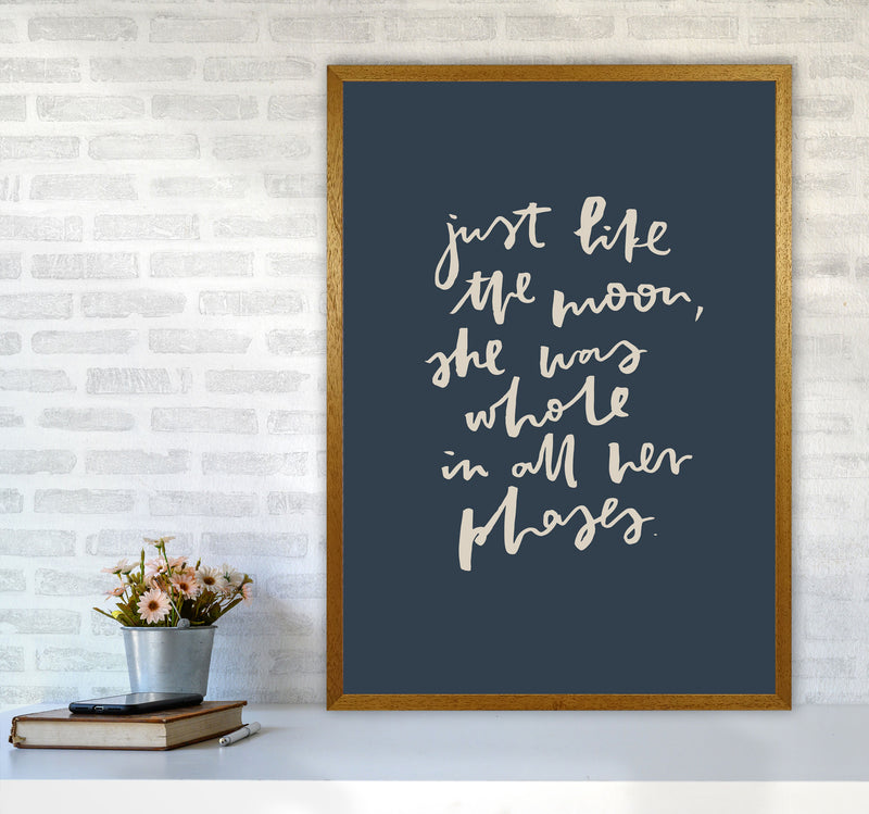 Just Like The Moon Lettering Navy By Planeta444 A1 Print Only