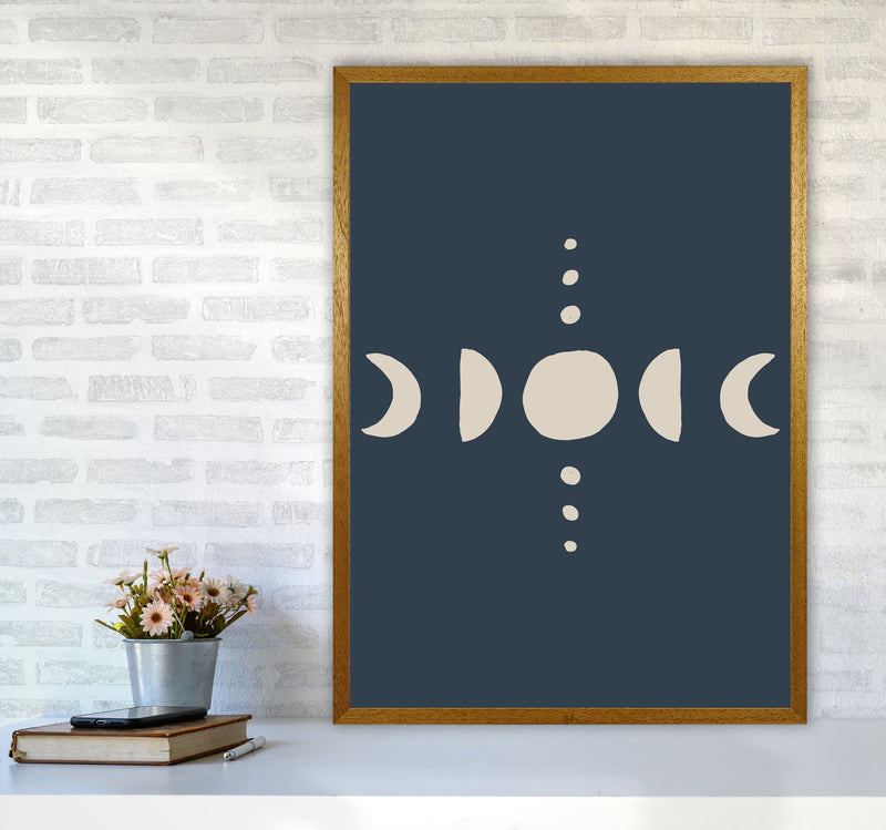 Moon Phases Beige Navy By Planeta444 A1 Print Only