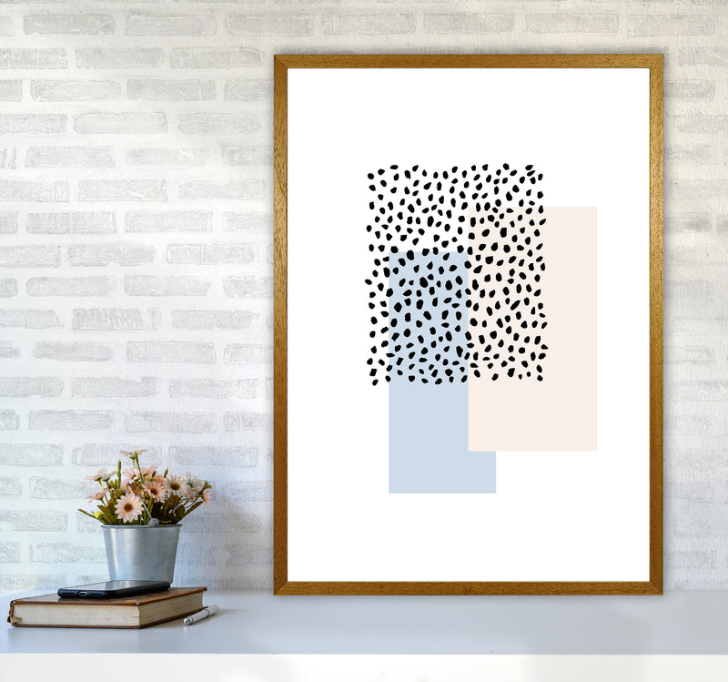 Dots Rectangles Light Blue Nude By Planeta444 A1 Print Only