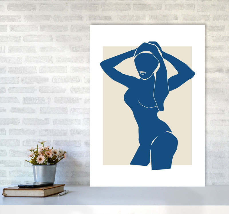 Matisse Hands To Head Blue By Planeta444 A1 Black Frame