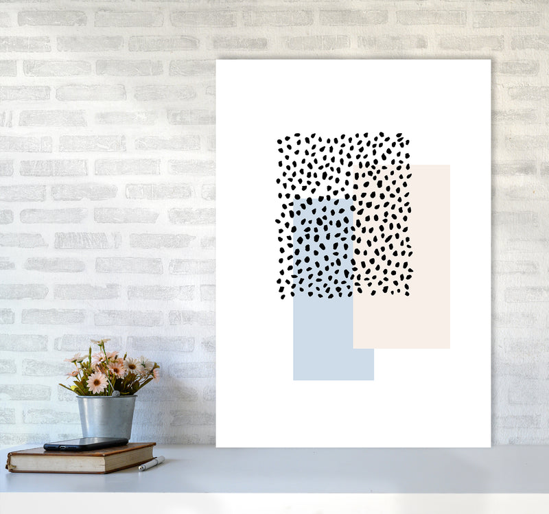 Dots Rectangles Light Blue Nude By Planeta444 A1 Black Frame