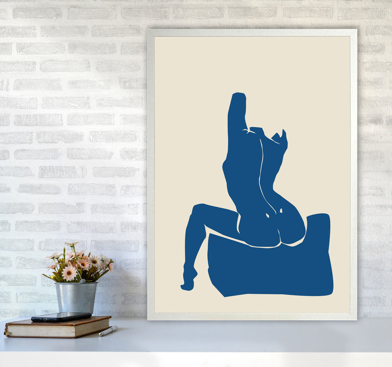 Matisse Sitting On Bed Arms High Blue By Planeta444 A1 Oak Frame