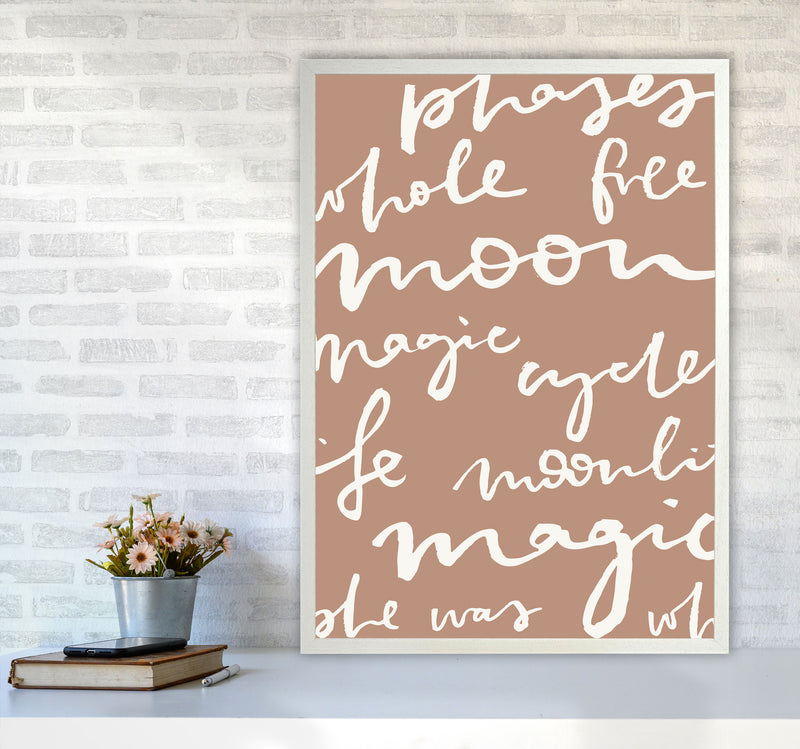 Moon Words Big Lettering By Planeta444 A1 Oak Frame