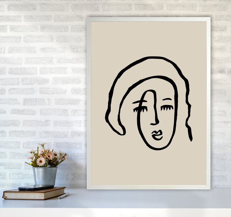 Line Face Girl By Planeta444 A1 Oak Frame