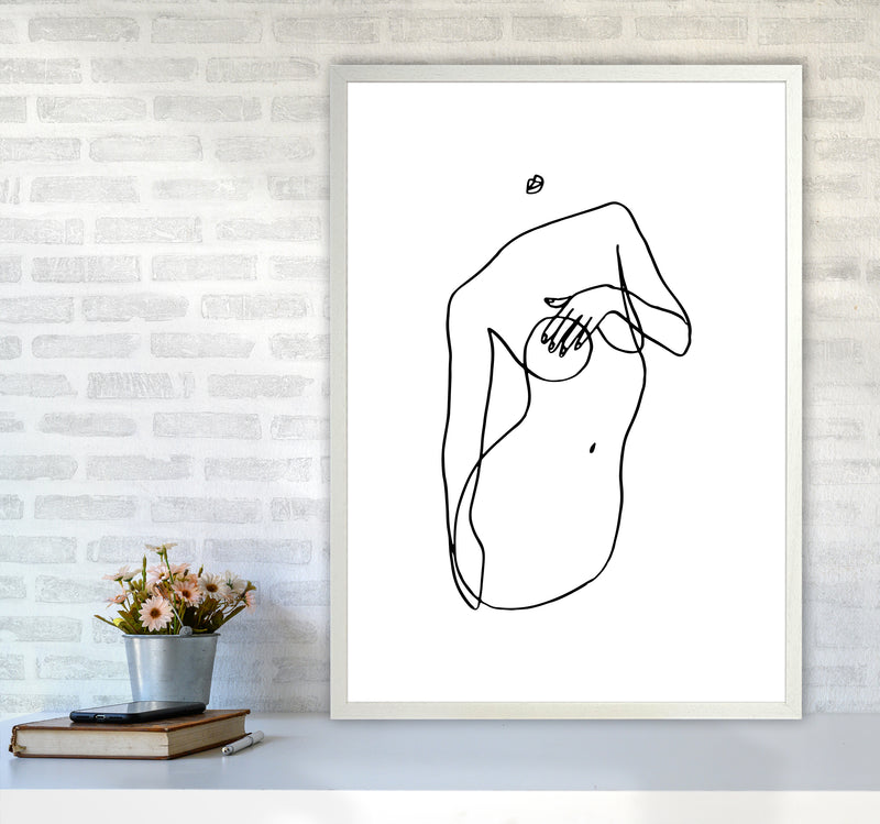 Covering Breasts With One Hand By Planeta444 A1 Oak Frame