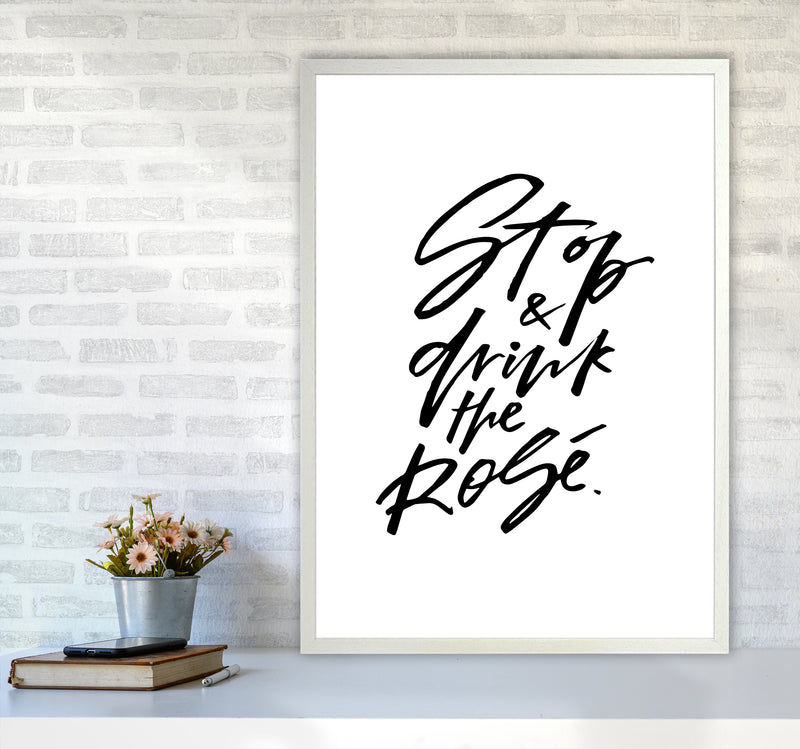 Stop And Drink The Rose By Planeta444 A1 Oak Frame