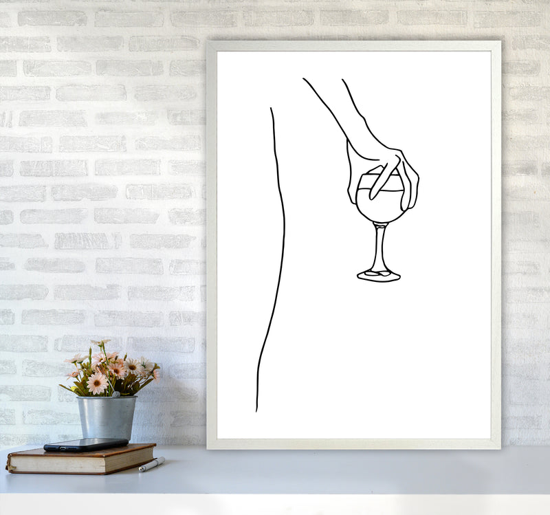 Hand Holding Wine Glass By Planeta444 A1 Oak Frame