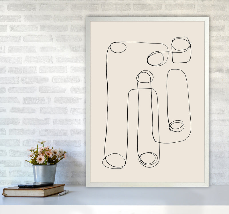Abstract Line Doodles By Planeta444 A1 Oak Frame