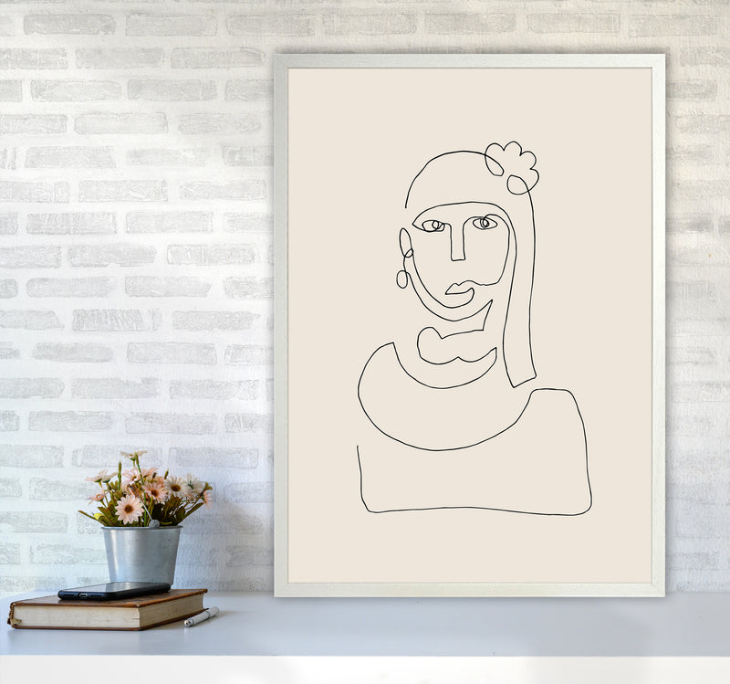 Picasso Line Bust By Planeta444 A1 Oak Frame