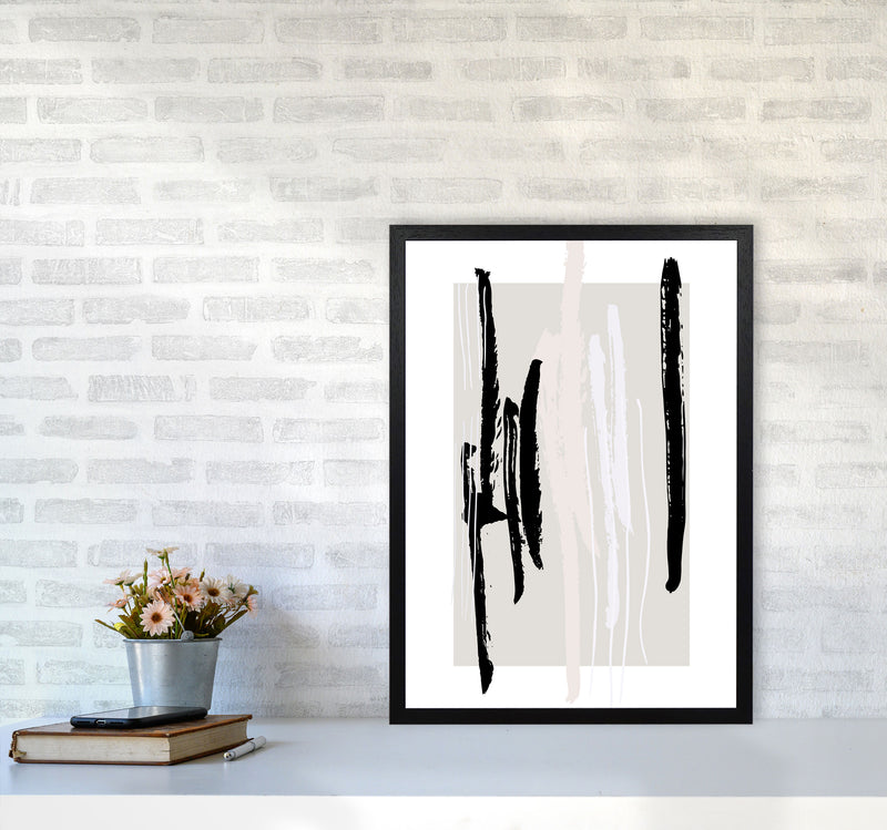 Abstracts Pennellate Linee Grey White Black3 By Planeta444 A2 White Frame
