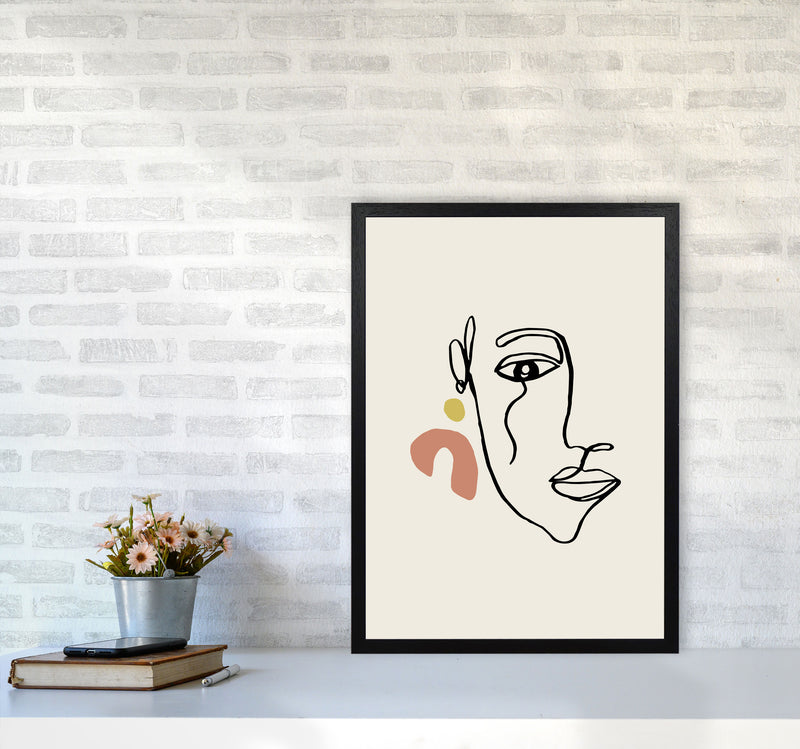 Boho Face With Earrings Sketch2 By Planeta444 A2 White Frame