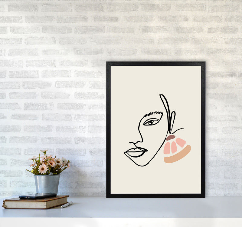 Boho Face With Earrings Sketch1 By Planeta444 A2 White Frame